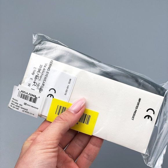 Gucci GG1325S 003 Sunglasses Grey Smoke Grey Rectangle Unisex - Picture 11 of 12